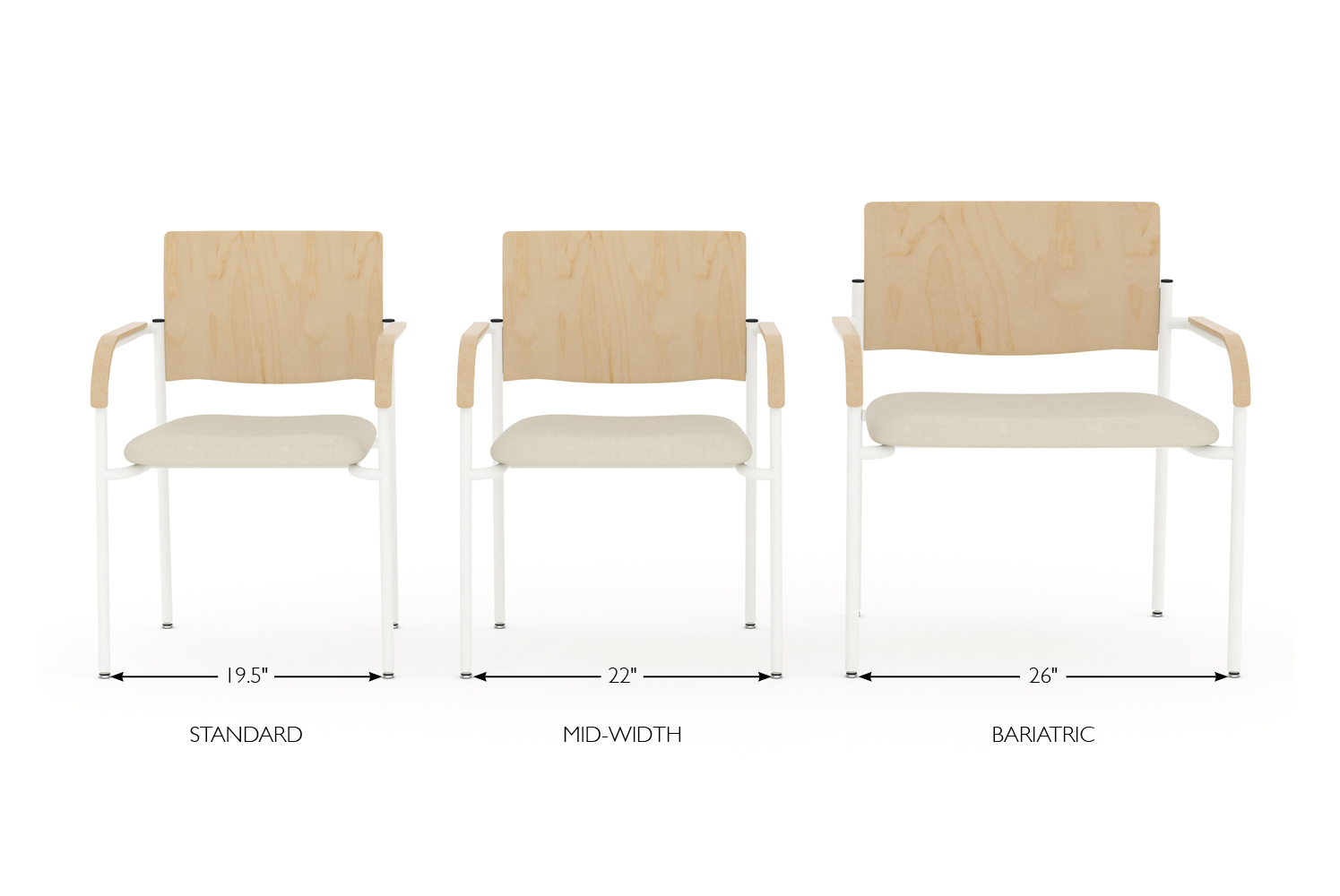 Teriana chairs, 3 widths
