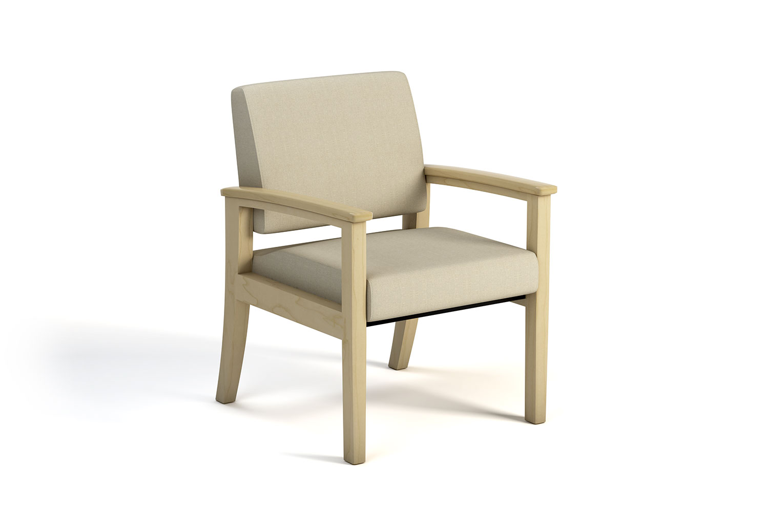 Ventura, Wood Arm Chair, Healthcare, Neutral Fabric