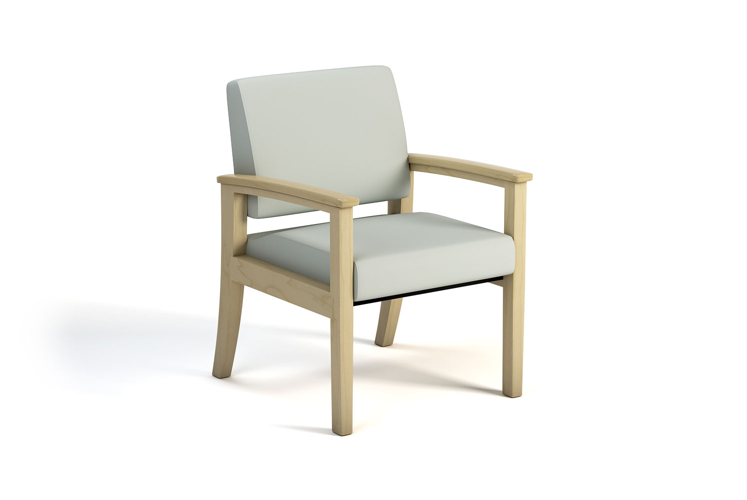Ventura Wood, Arm Chair, Wood Arm Cap, Green Fabric