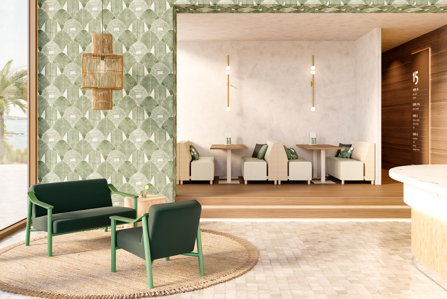 Chrissie Lounge with Raven Modular and Cube Plus Occasional Table Environment
