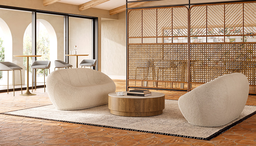 Cora Lounge with Cube Plus Occasional Table