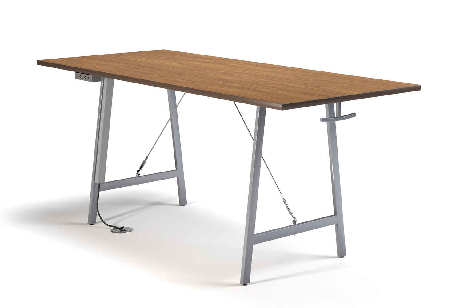 Emma 42x96in 42H Training Table with Optional Power Cable and Hook