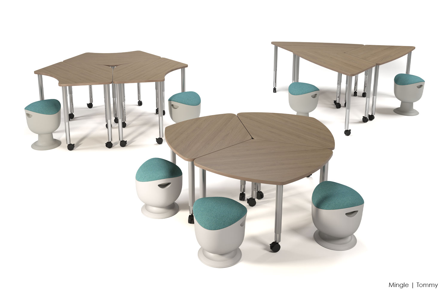 Mingle Tables and Tommy Stool Configuration Scene