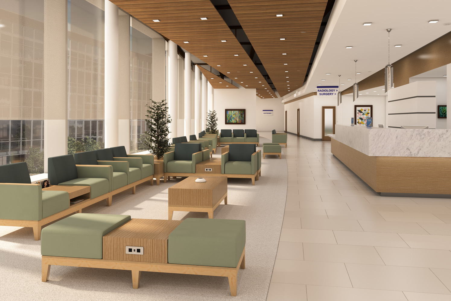 Health Clinic Scene with Ojai Benches, Tables and Lounges