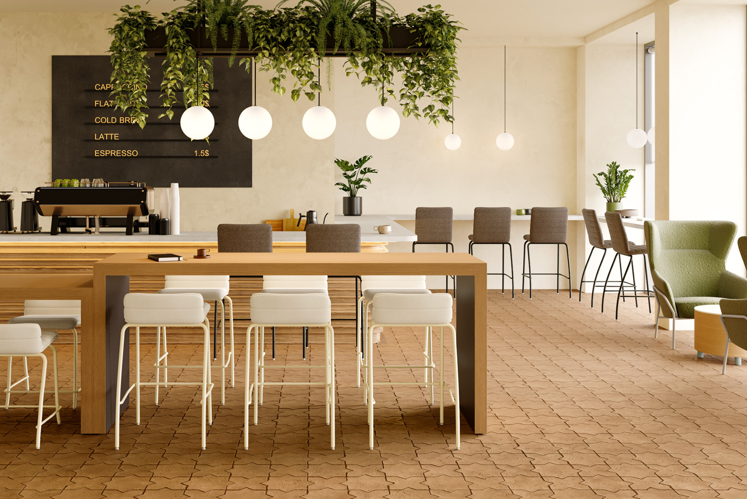 Dekko Chairs with Parma Tables and Wesley Lounge