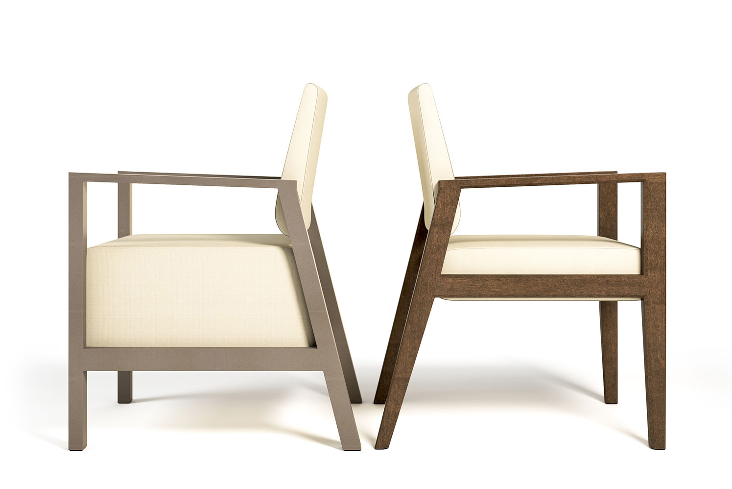 Valencia Metal and Wood Chair Profile Shot