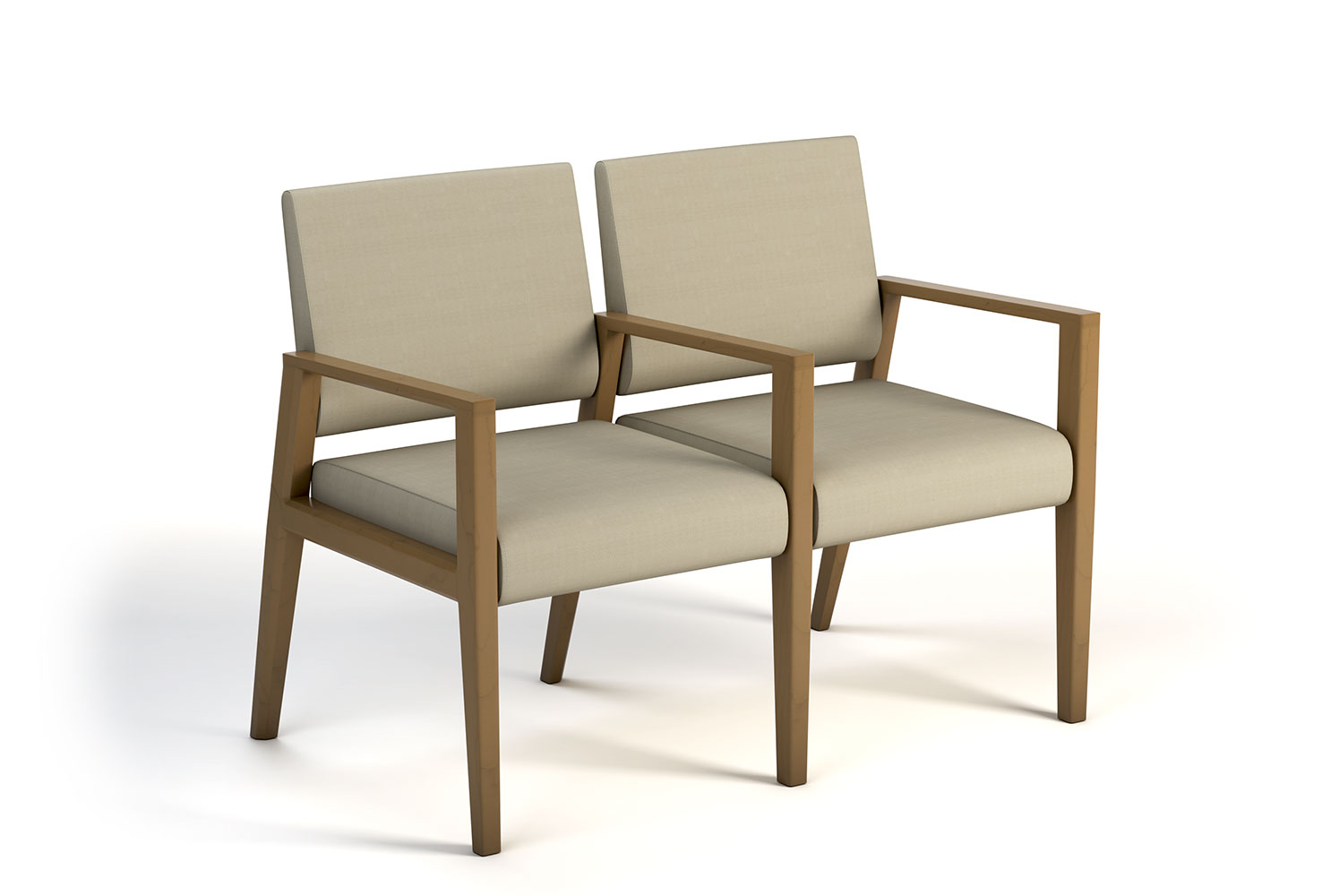 Valencia Wood Two Seat with Center Arm Thin