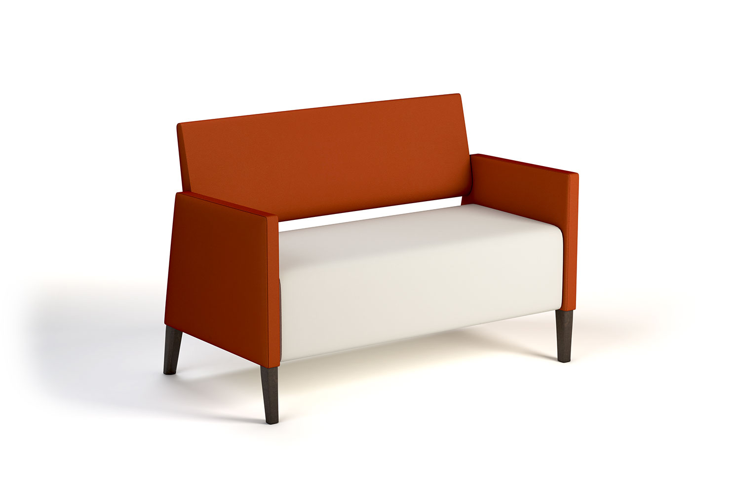 Valencia Wood Two Seat Upholstered Arms